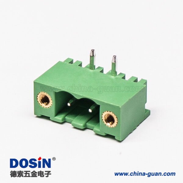 94-1 弯针接线端子2芯弯式插孔绿色PCB板插拔式端子