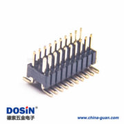 1 5pcs电子元件排针连接器双排单塑弯脚排针间距1.27mm