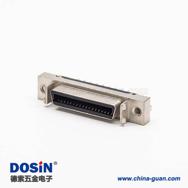 15 直式SCSI连接器180度母头铆锁连接插PCB板