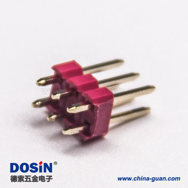 双排 6针连接器直式插板间距2.54mm红色塑胶10pcs