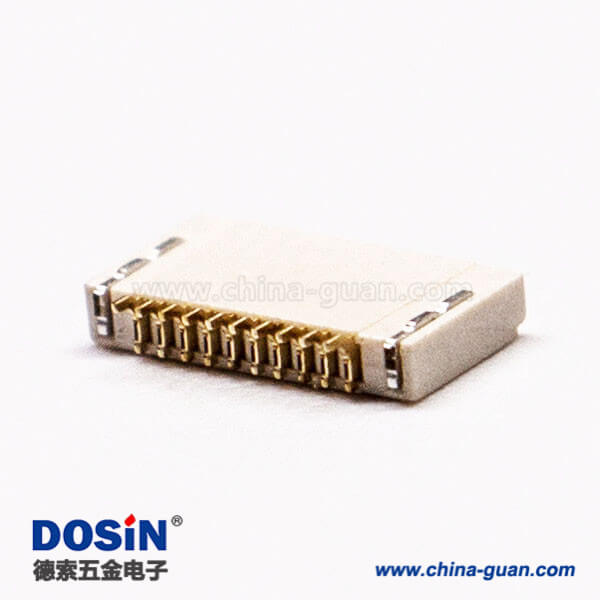 fpc插座10针0.5mm前掀盖式下接触1.5H板端