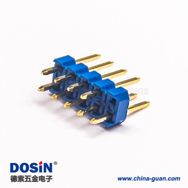 17 直插双排插针9pin蓝色塑胶插PCB板间距2.54mm 10pcs