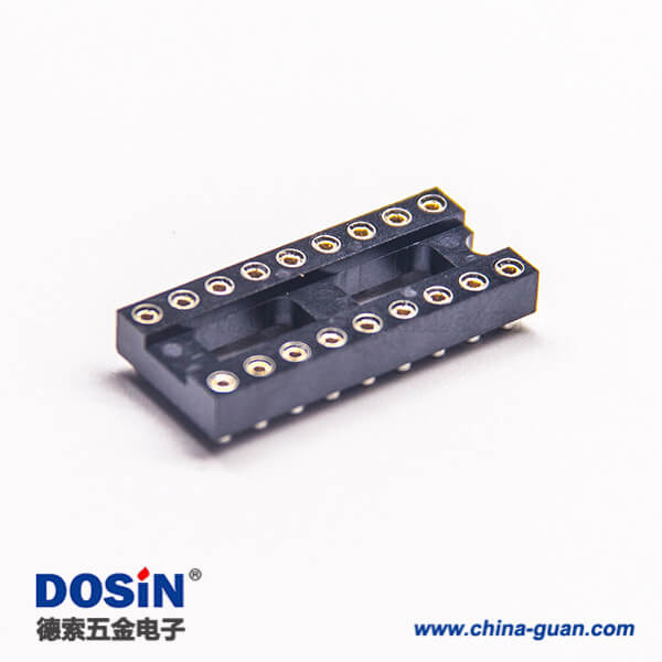 19 2.54圆孔IC插座双排双塑排母间距2.54mm贴片5pcs