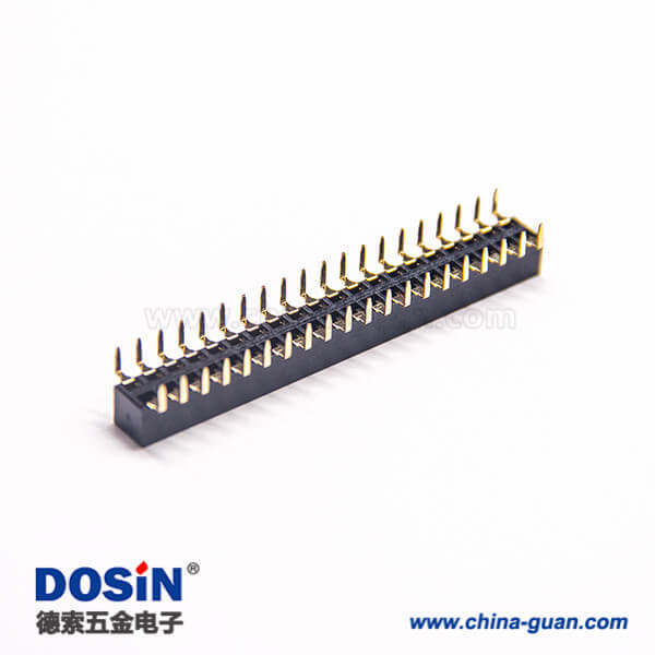 40pin双排母座 2.54mm间距插板式蜈蚣脚