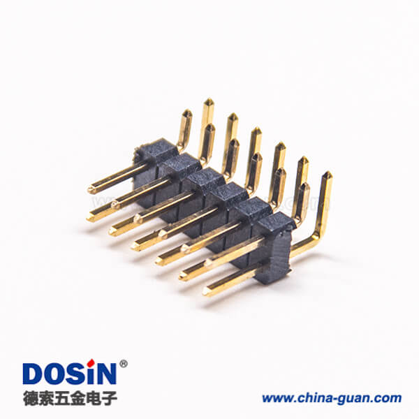 29 弯脚排针双排间距2.54mm插孔2X6 pin镀金10pcs