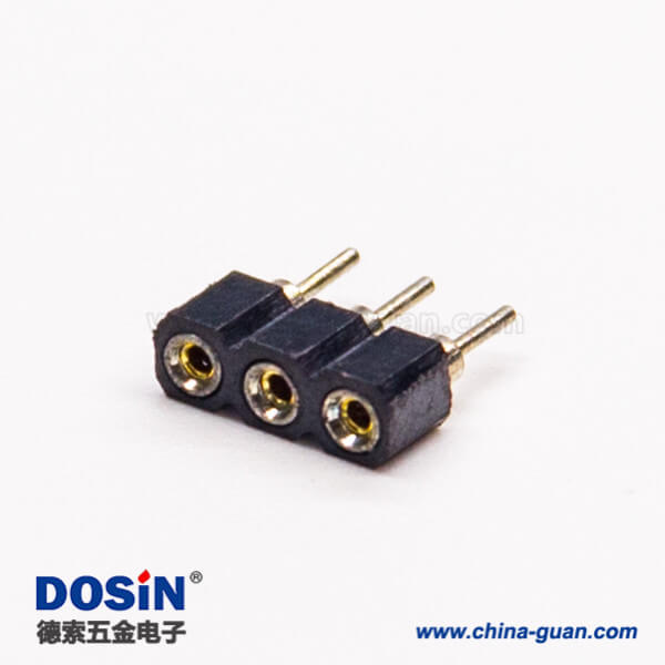 34 2.54圆孔排针直式180度插板式3pin连接器