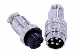 航空插头连接器GX20直式对接公母连接器