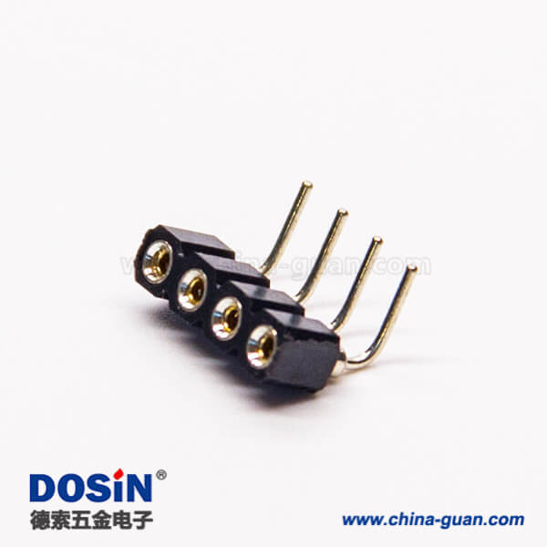 37 圆孔母座排母弯式4孔90度2.54mm间距