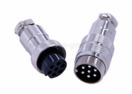 防水连接器7芯GX20直式对接航空插头公母