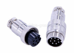 GX20 8芯连接器直式对接公母航空连接器