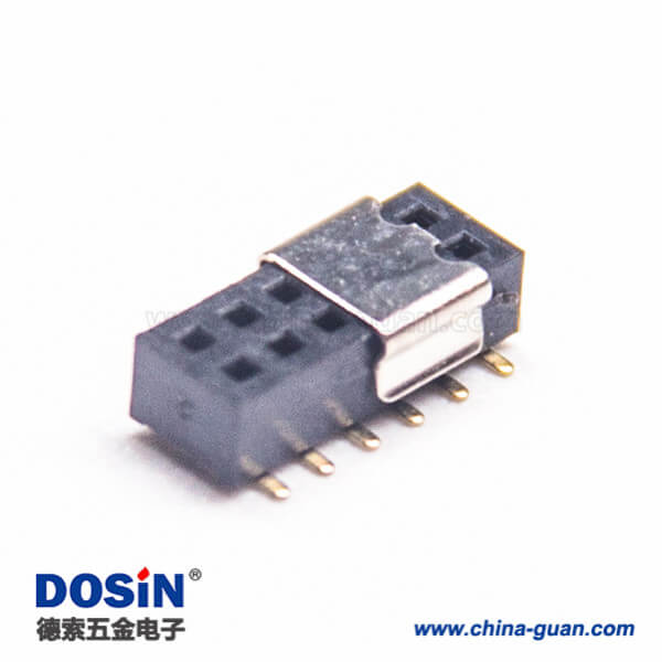 4 3pcs 1.27双排贴片排母直式单塑180度母座