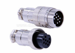 GX20航空插头9芯对接款直式公母防水连接器