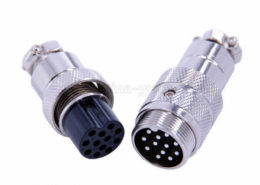 12芯对接航空插头连接器GX20公母电子连接器直式