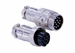 14芯圆孔插头接线GX20航空直式公母对接连接器