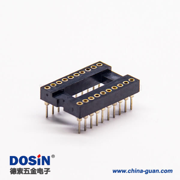 48 双排圆孔母座直插式20pin内金外锡间距1.778mm