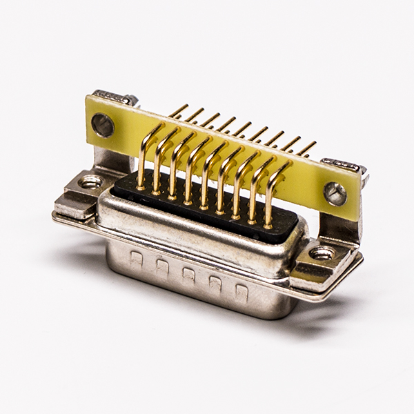 db26三排公头弯式金属支架铆锁插孔接pcb板式高密度