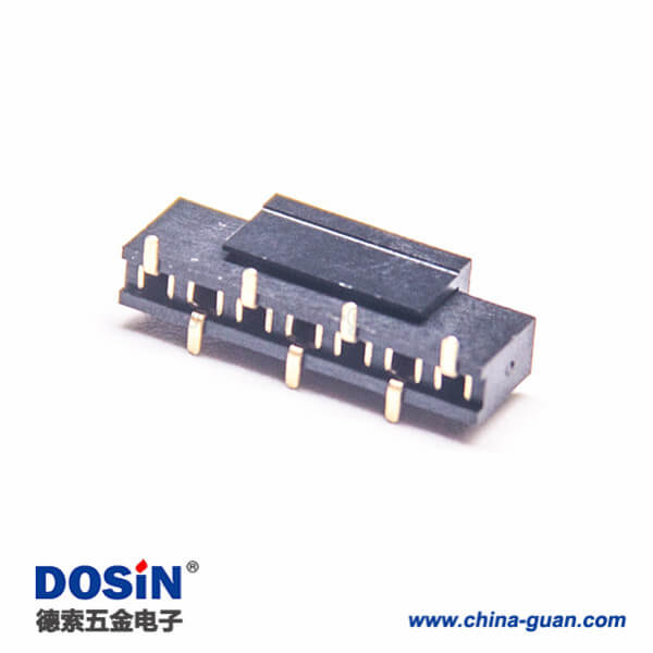 9-1 贴片单排母座2.0mm直式塑高4.3mm错位排母5pcs