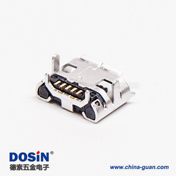 micro usb 5p b型SMT B型母座牛角型连接器 7.20-5.50 micro usb 5p b型SMT B型母座牛角型连接器 7.20-5.50