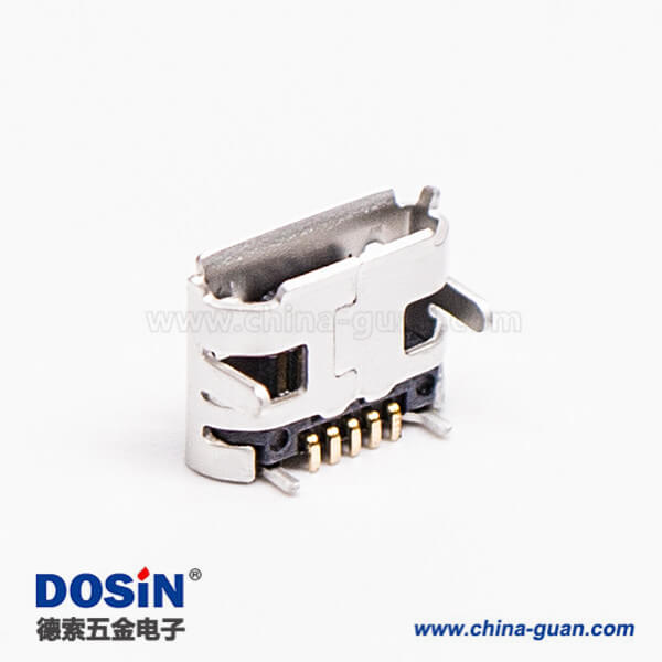 micro usb 5p b型SMT B型母座牛角型连接器 7.20-5.50 micro usb 5p b型SMT B型母座牛角型连接器 7.20-5.50