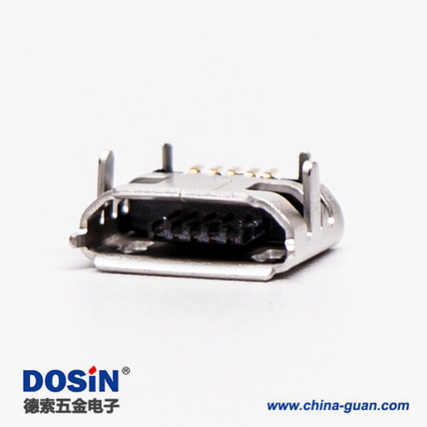 micro usb 5p b型SMT B型母座牛角型连接器 7.20-5.50 micro usb 5p b型SMT B型母座牛角型连接器 7.20-5.50