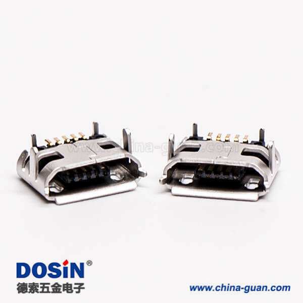 micro usb 5p b型SMT B型母座牛角型连接器 7.20-5.50 micro usb 5p b型SMT B型母座牛角型连接器 7.20-5.50