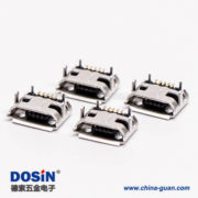 micro usb 5p b型SMT B型母座牛角型连接器 7.20-5.50 micro usb 5p b型SMT B型母座牛角型连接器 7.20-5.50