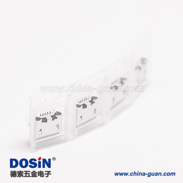 micro usb 5p b型SMT B型母座牛角型连接器 7.20-5.50 micro usb 5p b型SMT B型母座牛角型连接器 7.20-5.50