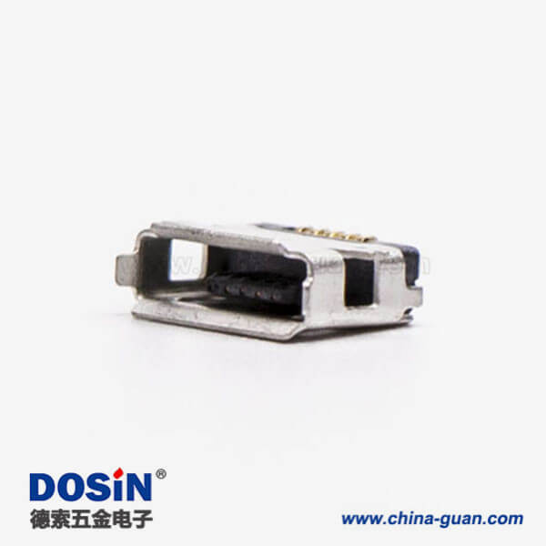 usb micro接口5pin母座直式全贴板SMT usb micro接口5pin母座直式全贴板SMT