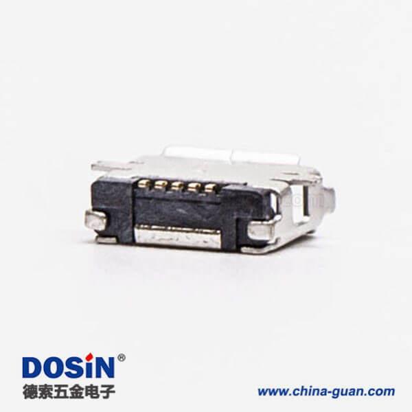 usb micro接口5pin母座直式全贴板SMT usb micro接口5pin母座直式全贴板SMT