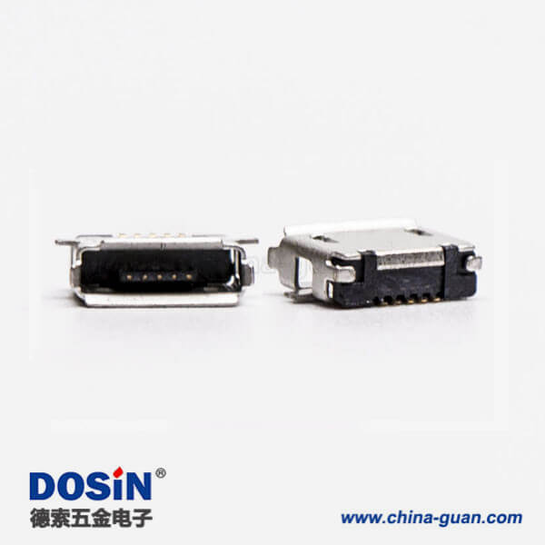 usb micro接口5pin母座直式全贴板SMT usb micro接口5pin母座直式全贴板SMT