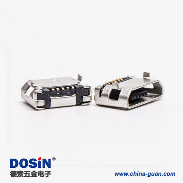 micro usb 5pin接口B型SMT母座DIP 6.4 平口 micro usb 5pin接口B型SMT母座DIP 6.4 平口