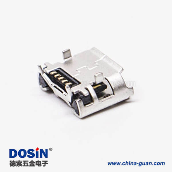 micro usb b接口5p SMT B型牛角型直式连接器5.65-4.85 micro usb b接口5p SMT B型牛角型直式连接器5.65-4.85