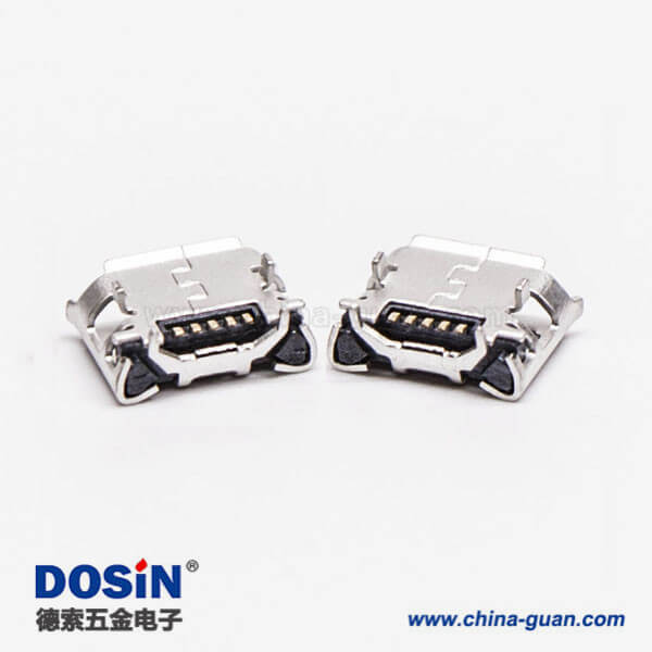 micro usb b接口5p SMT B型牛角型直式连接器5.65-4.85 micro usb b接口5p SMT B型牛角型直式连接器5.65-4.85