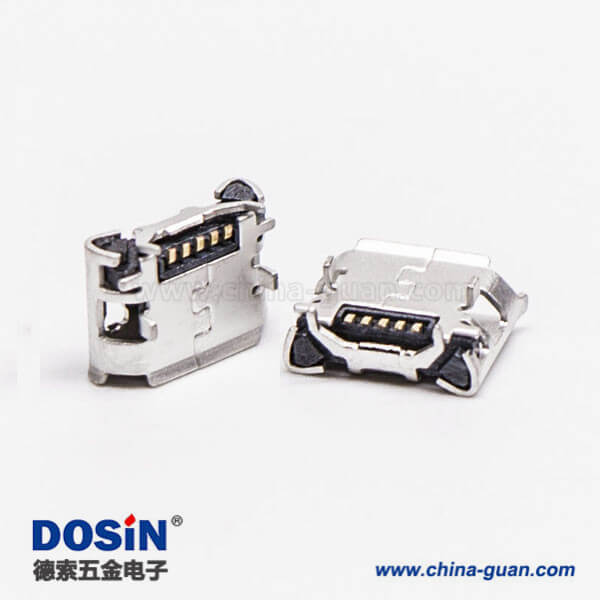 micro usb b接口5p SMT B型牛角型直式连接器5.65-4.85 micro usb b接口5p SMT B型牛角型直式连接器5.65-4.85