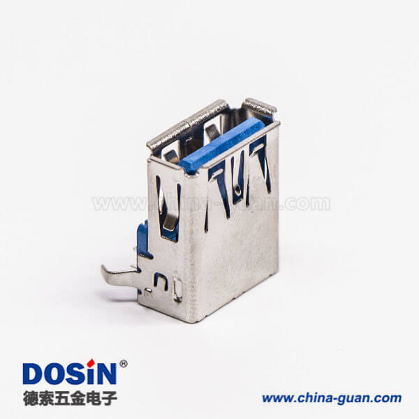usb3.0a型母头弯式蓝色胶芯弯脚DIP插板 usb3.0a型母头弯式蓝色胶芯弯脚DIP插板