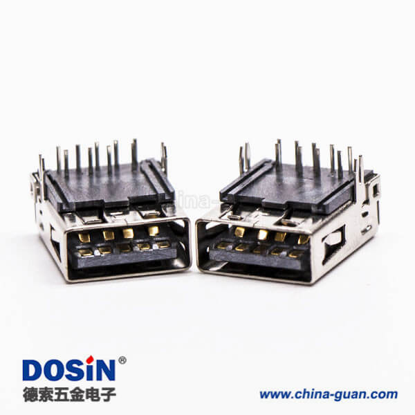 usb3.0母座接口type a弯式塑胶加长型插板带鱼叉脚 usb3.0母座接口type a弯式塑胶加长型插板带鱼叉脚