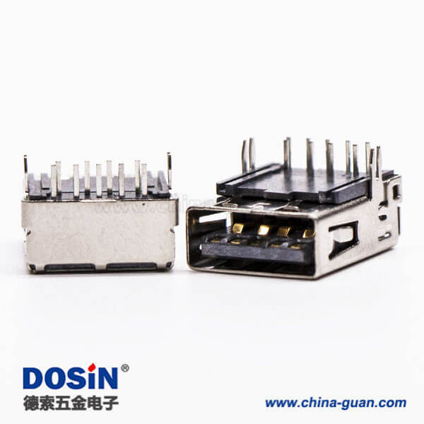 usb3.0母座接口type a弯式塑胶加长型插板带鱼叉脚 usb3.0母座接口type a弯式塑胶加长型插板带鱼叉脚