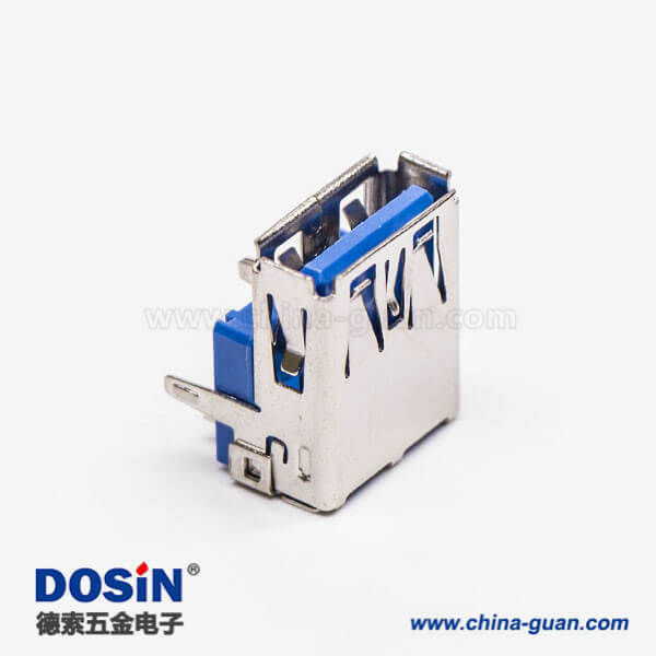 usb3.0 接口type a母座90度插pcb板三脚定位 usb3.0 接口type a母座90度插pcb板三脚定位