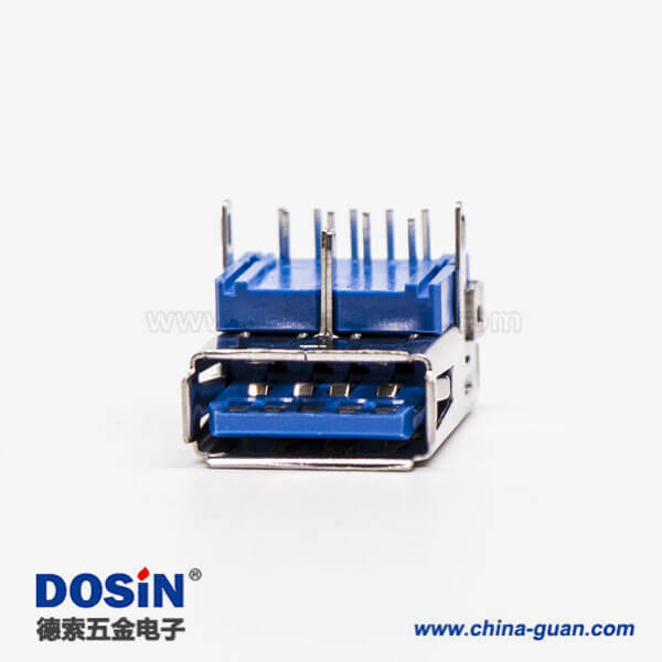 usb3.0 接口type a母座90度插pcb板三脚定位 usb3.0 接口type a母座90度插pcb板三脚定位