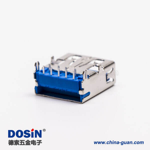 usb3.0蓝色接口type a母座弯头穿孔插板带鱼叉脚 usb3.0蓝色接口type a母座弯头穿孔插板带鱼叉脚