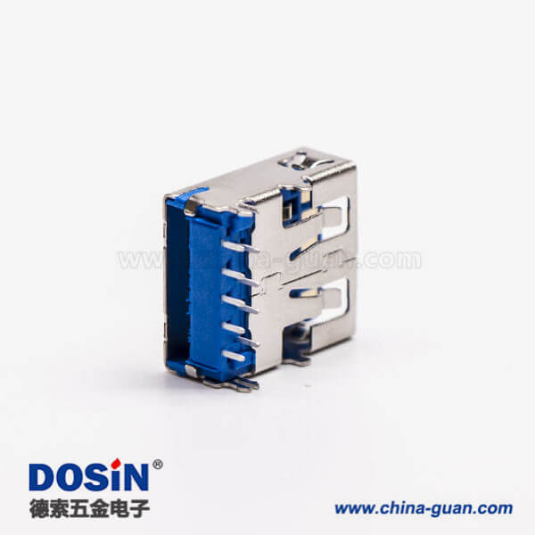 usb3.0蓝色接口type a母座弯头穿孔插板带鱼叉脚 usb3.0蓝色接口type a母座弯头穿孔插板带鱼叉脚