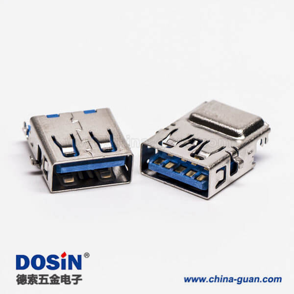 沉板式usb3.0 a型母座弯式SMT沉板四脚贴板 沉板式usb3.0 a型母座弯式SMT沉板四脚贴板