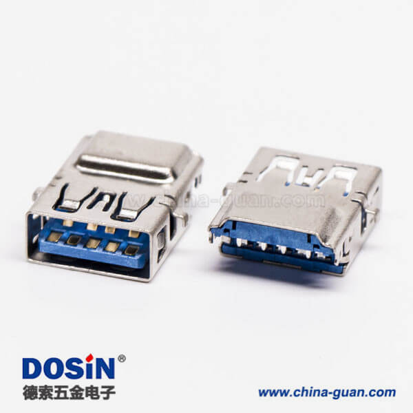 沉板式usb3.0 a型母座弯式SMT沉板四脚贴板 沉板式usb3.0 a型母座弯式SMT沉板四脚贴板