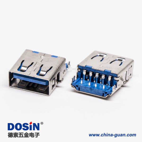 沉板式usb3.0 a型母座弯式SMT沉板四脚贴板 沉板式usb3.0 a型母座弯式SMT沉板四脚贴板