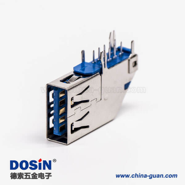 usb3.0母座侧插type a弯式母座插孔接PCB板