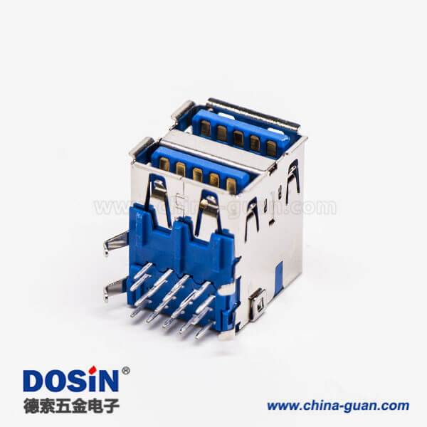 双层usb3.0连接器母头弯式DIP插PCB板 双层usb3.0连接器母头弯式DIP插PCB板