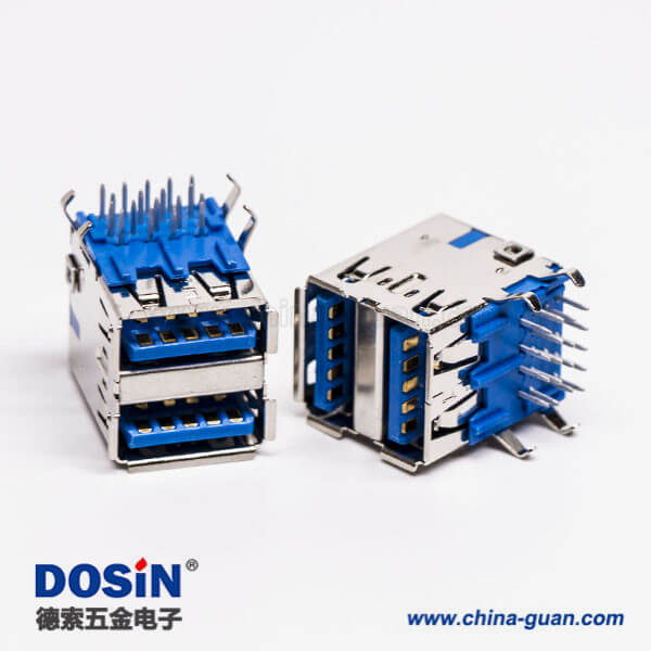 双层usb3.0连接器母头弯式DIP插PCB板 双层usb3.0连接器母头弯式DIP插PCB板