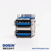 usb3.0双排母座type a弯头蓝色胶芯插板 usb3.0双排母座type a弯头蓝色胶芯插板