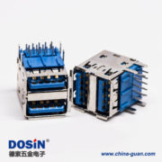 usb3.0双排母座type a弯头蓝色胶芯插板 usb3.0双排母座type a弯头蓝色胶芯插板