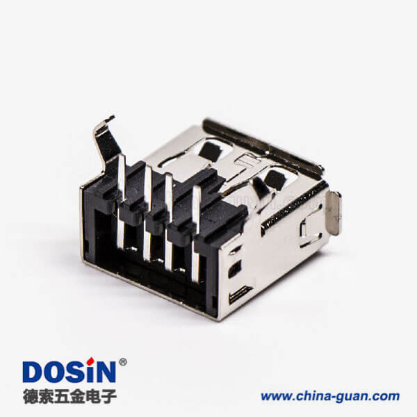 usb type a接口母头弯式插孔接PCB板 usb type a接口母头弯式插孔接PCB板